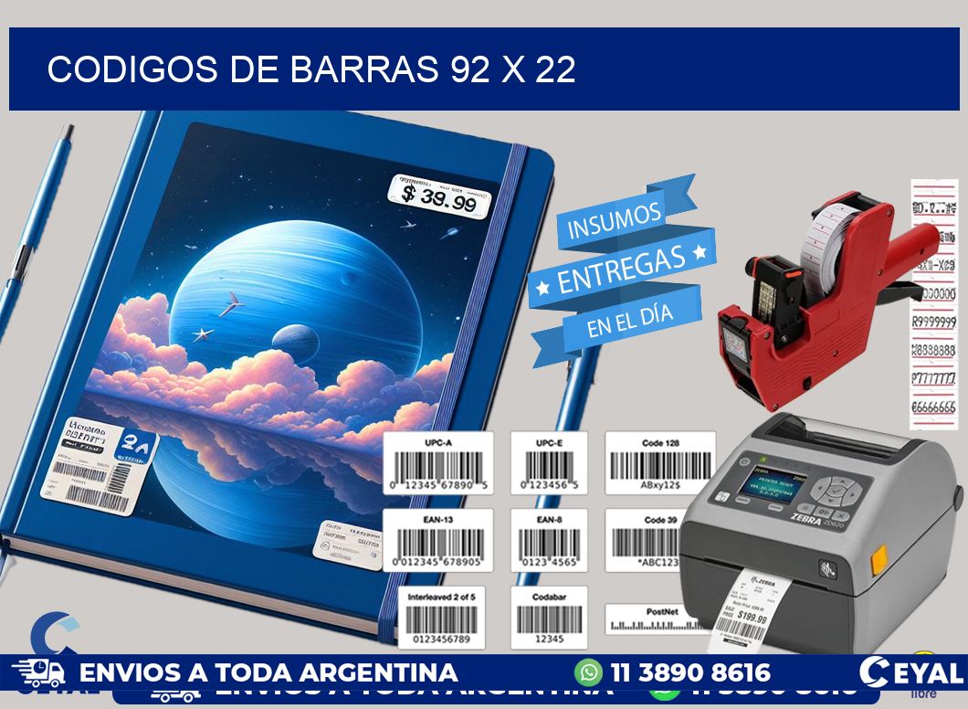 codigos de barras 92 x 22