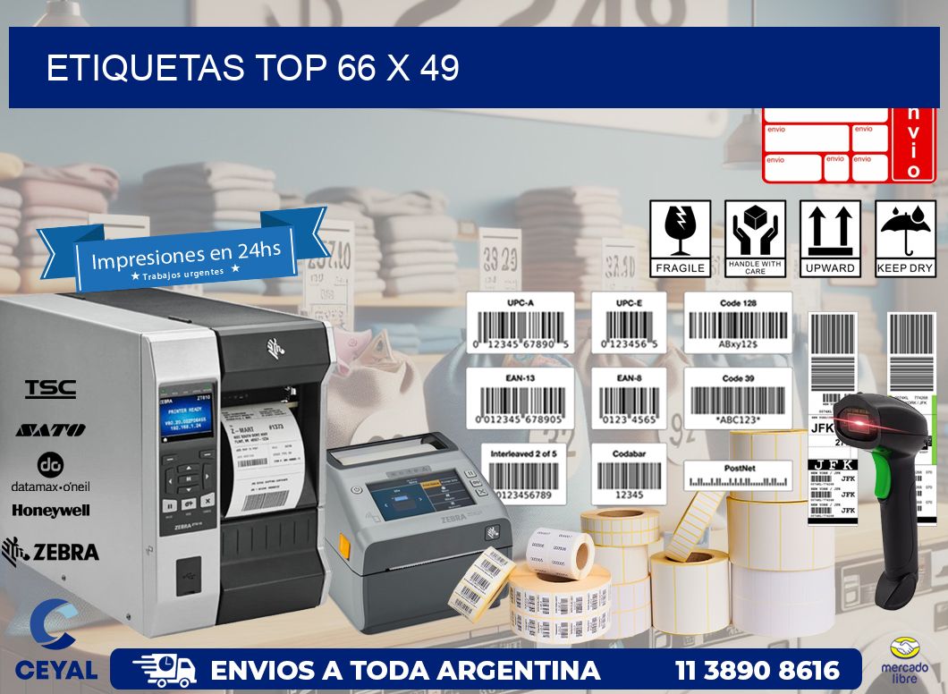 etiquetas top 66 x 49