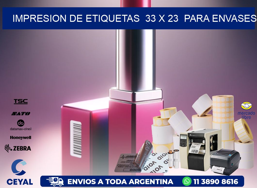 impresion de etiquetas  33 x 23  para envases
