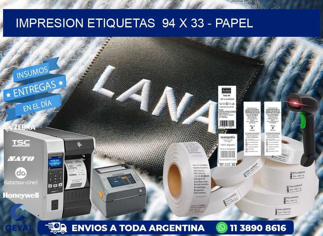impresion etiquetas  94 x 33 – papel