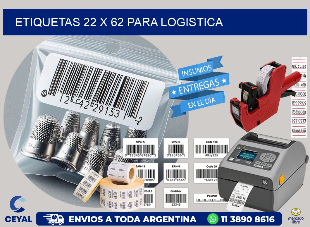 ETIQUETAS 22 x 62 PARA LOGISTICA