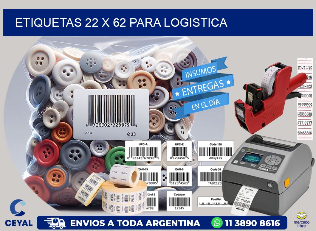 ETIQUETAS 22 x 62 PARA LOGISTICA