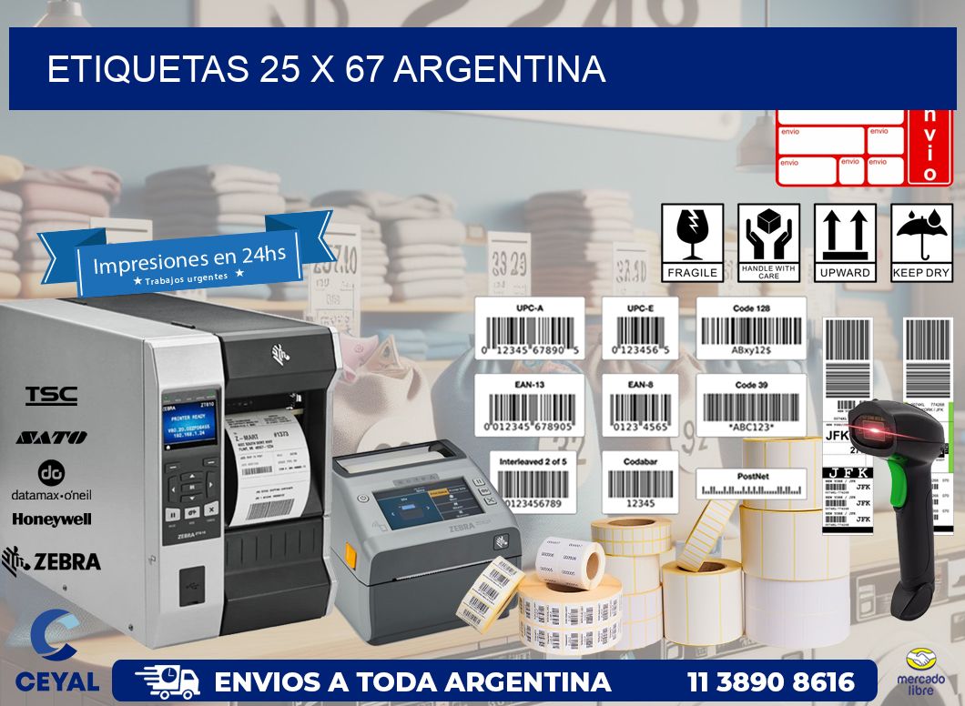 ETIQUETAS 25 x 67 ARGENTINA