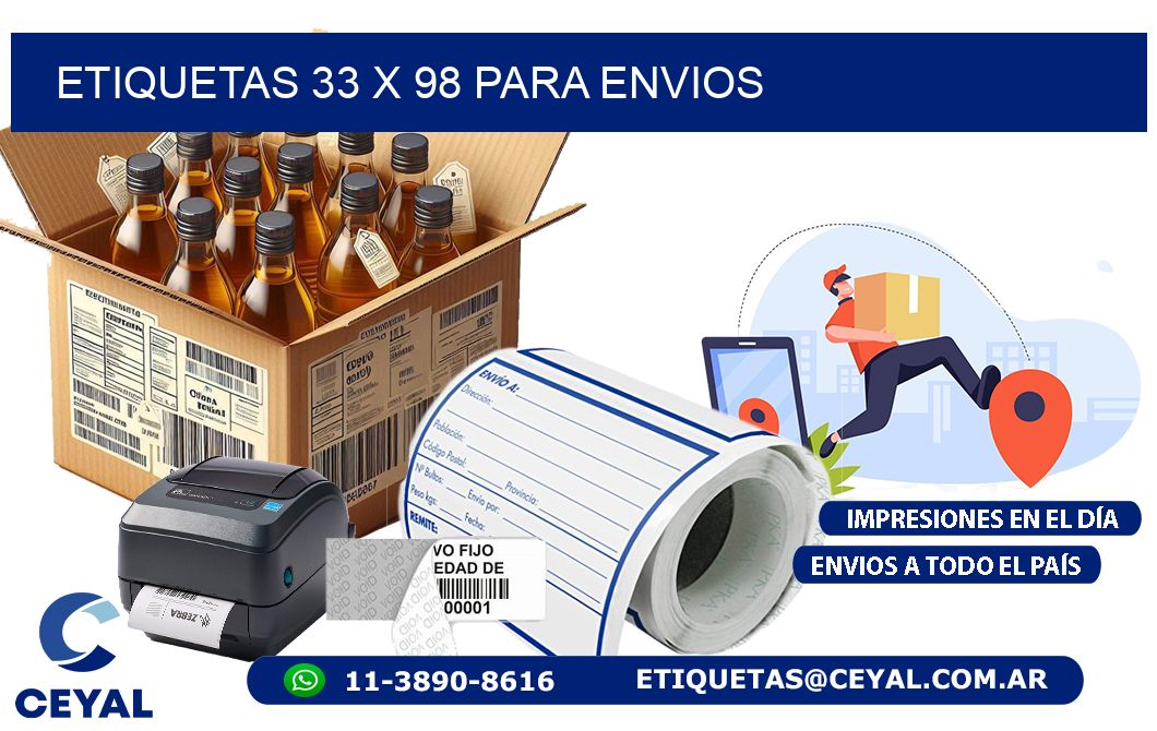 ETIQUETAS 33 x 98 PARA ENVIOS