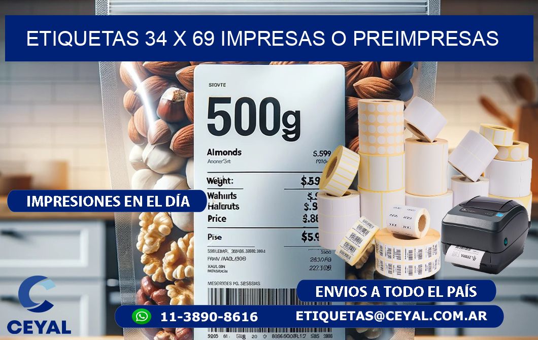 ETIQUETAS 34 x 69 IMPRESAS O PREIMPRESAS