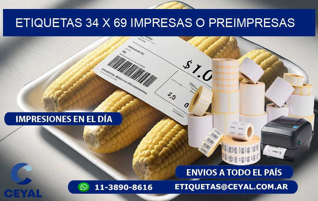 ETIQUETAS 34 x 69 IMPRESAS O PREIMPRESAS