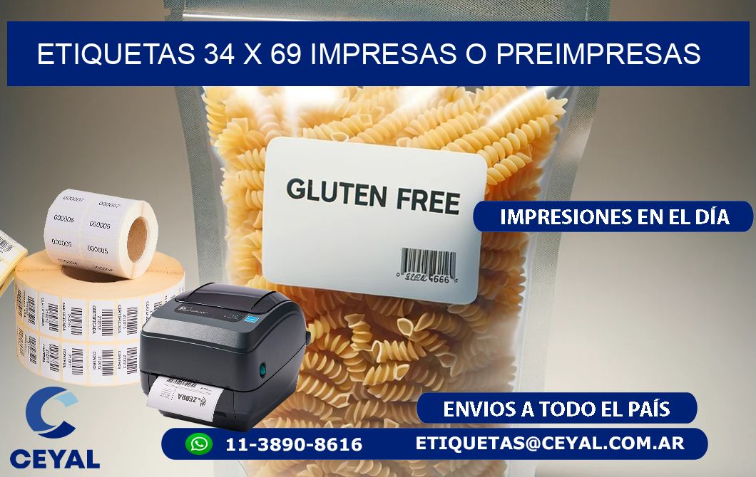 ETIQUETAS 34 x 69 IMPRESAS O PREIMPRESAS