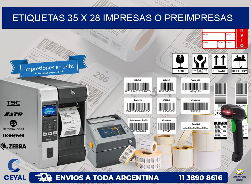ETIQUETAS 35 x 28 IMPRESAS O PREIMPRESAS