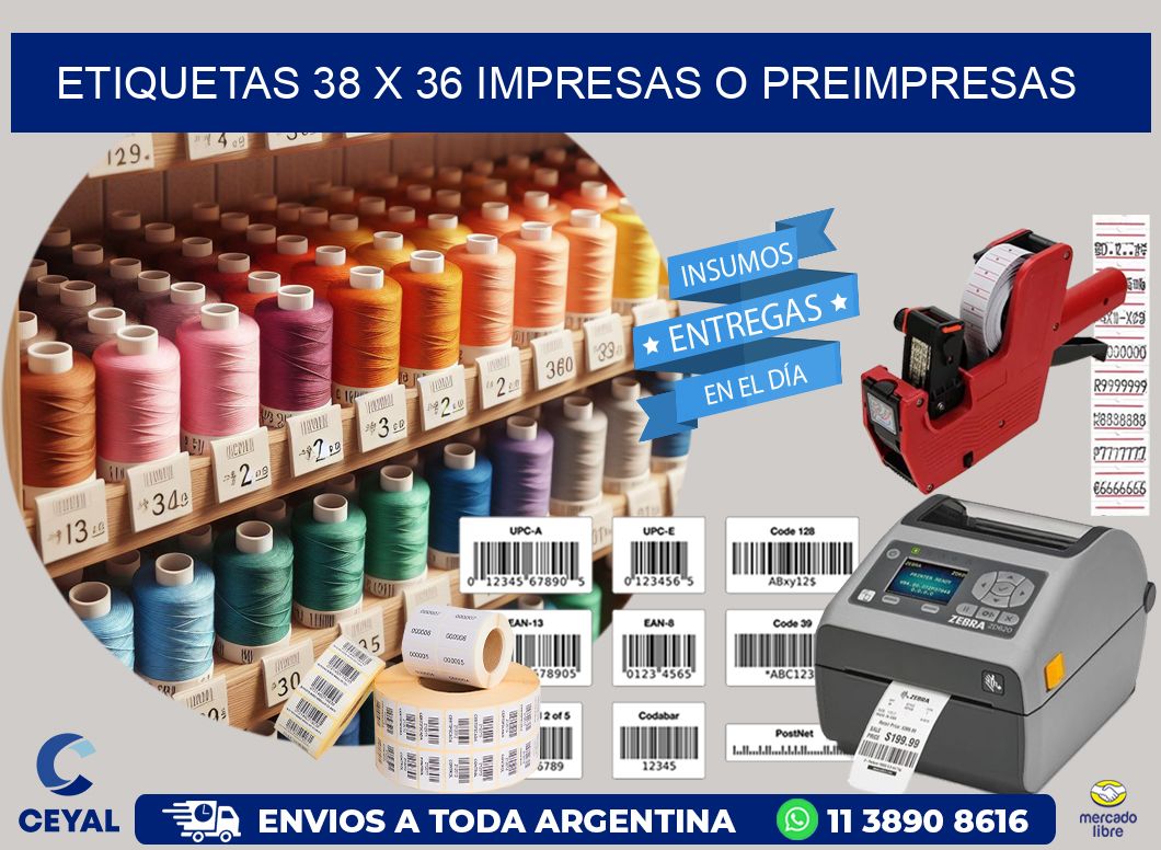 ETIQUETAS 38 x 36 IMPRESAS O PREIMPRESAS