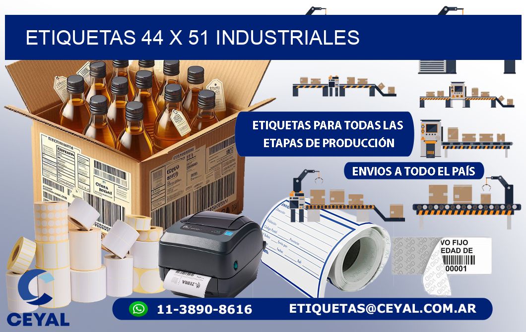 ETIQUETAS 44 x 51 INDUSTRIALES