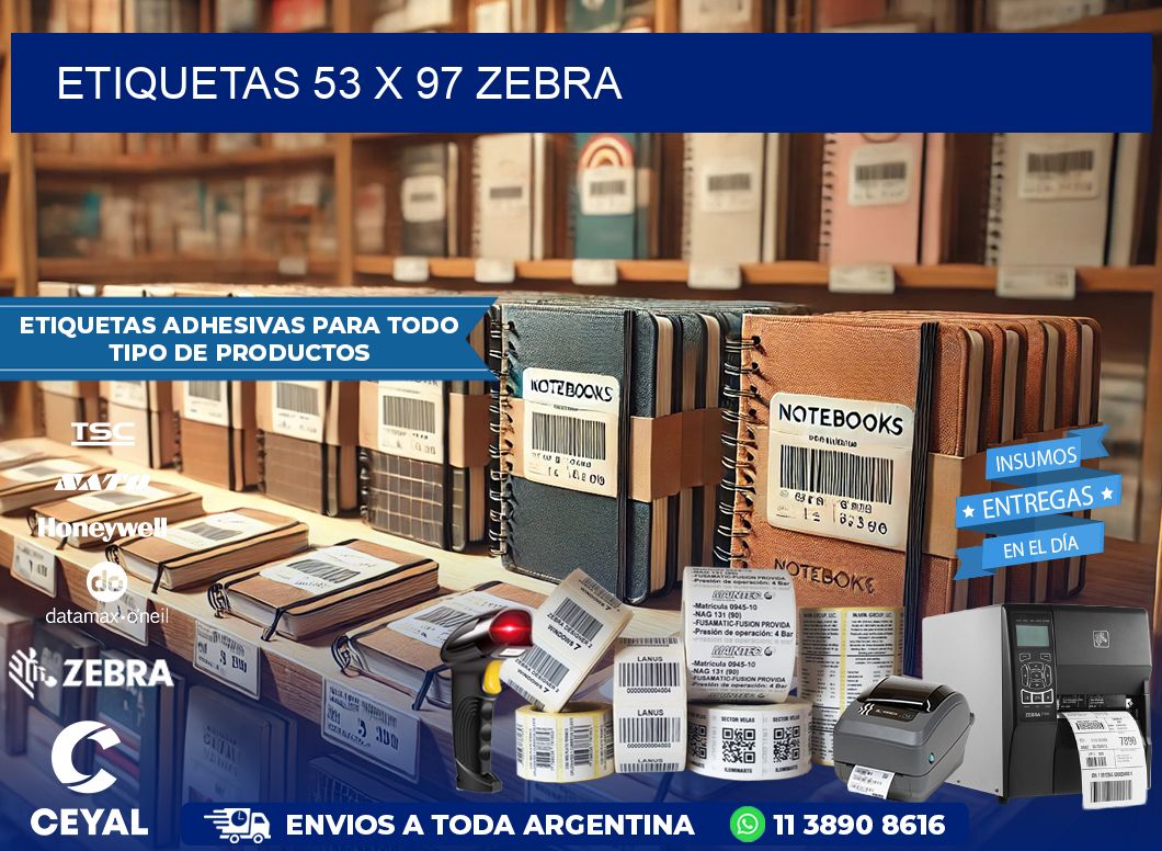 ETIQUETAS 53 x 97 ZEBRA