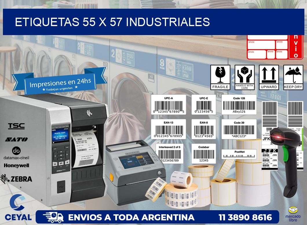 ETIQUETAS 55 x 57 INDUSTRIALES