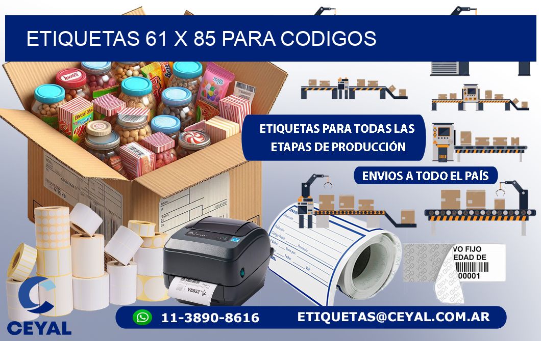 ETIQUETAS 61 x 85 PARA CODIGOS
