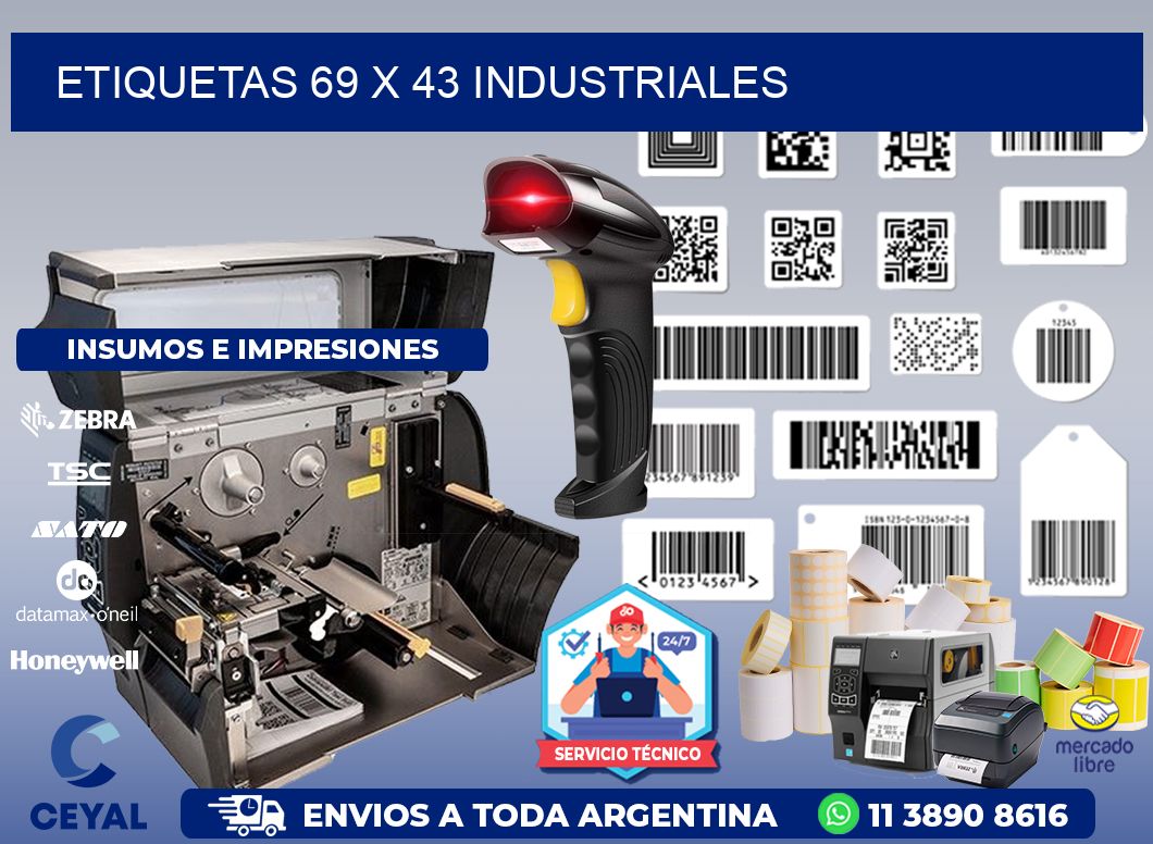 ETIQUETAS 69 x 43 INDUSTRIALES