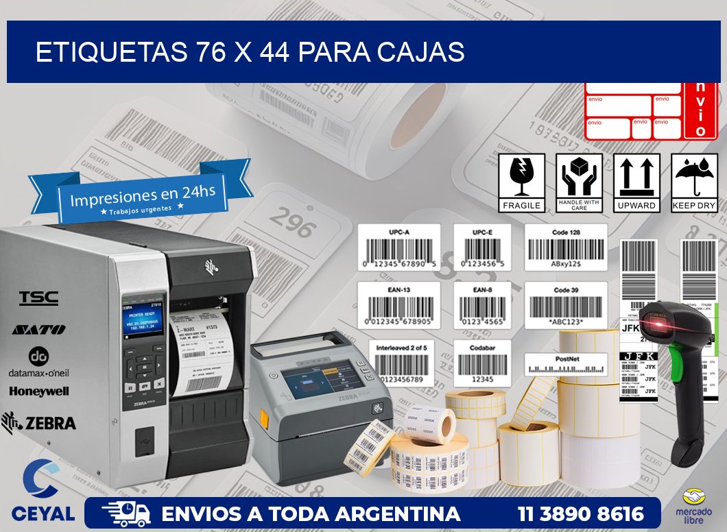 ETIQUETAS 76 x 44 PARA CAJAS