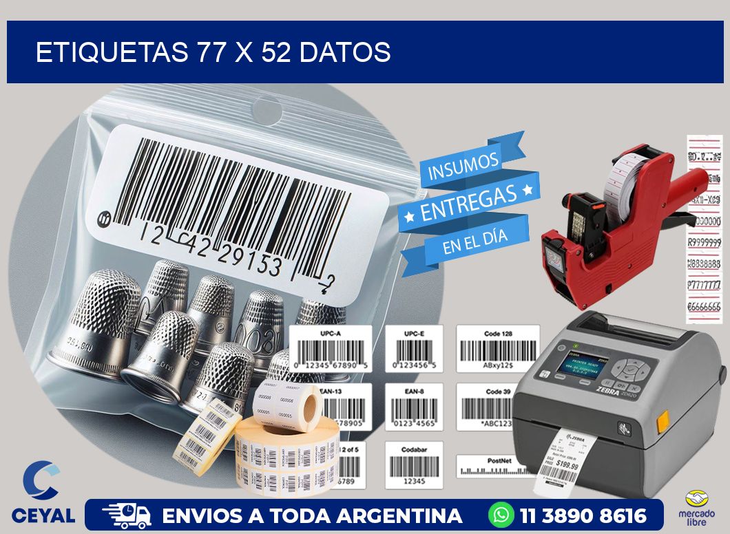 ETIQUETAS 77 x 52 DATOS