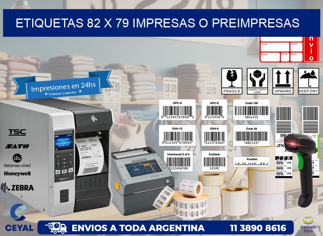 ETIQUETAS 82 x 79 IMPRESAS O PREIMPRESAS