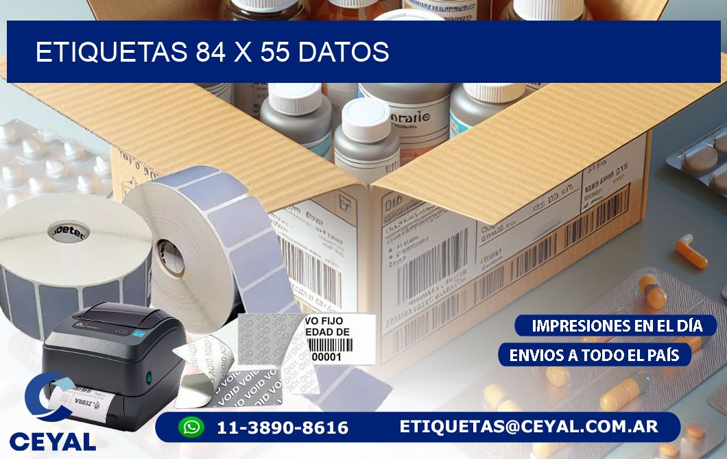 ETIQUETAS 84 x 55 DATOS