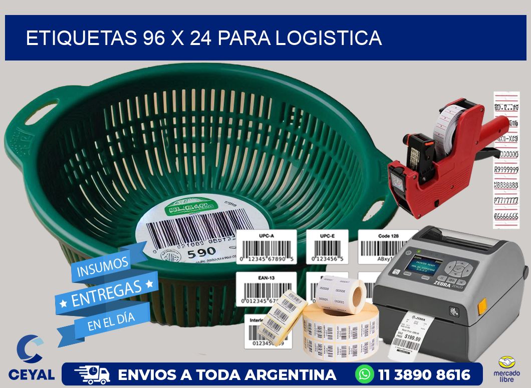 ETIQUETAS 96 x 24 PARA LOGISTICA