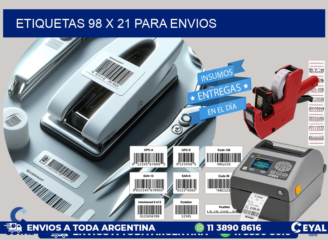 ETIQUETAS 98 x 21 PARA ENVIOS