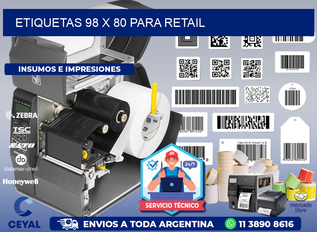 ETIQUETAS 98 x 80 PARA RETAIL