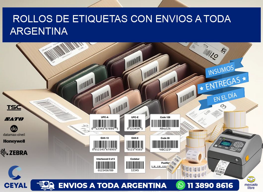 ROLLOS DE ETIQUETAS CON ENVIOS A TODA ARGENTINA