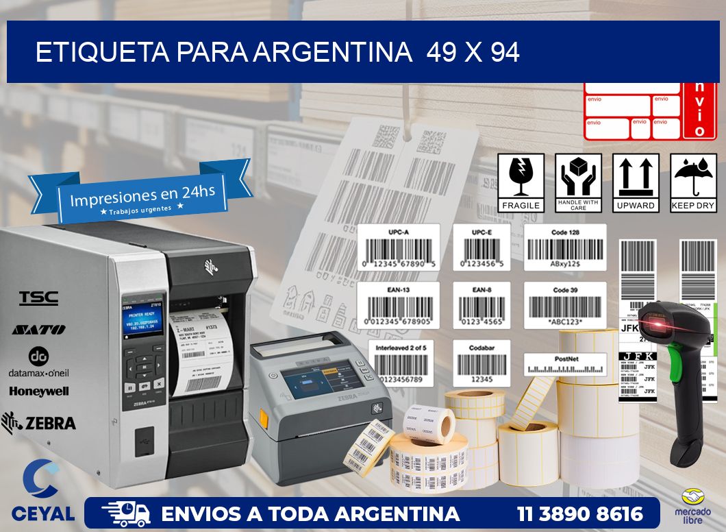 etiqueta para Argentina  49 x 94