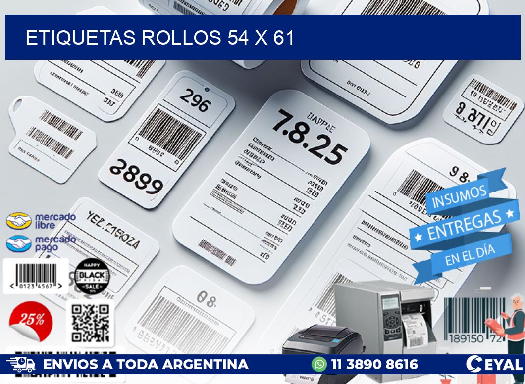 etiquetas rollos 54 x 61