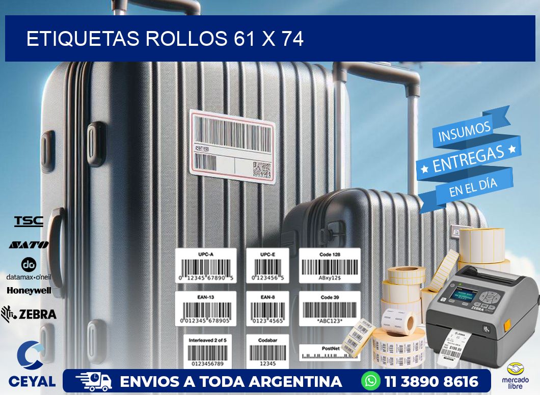 etiquetas rollos 61 x 74