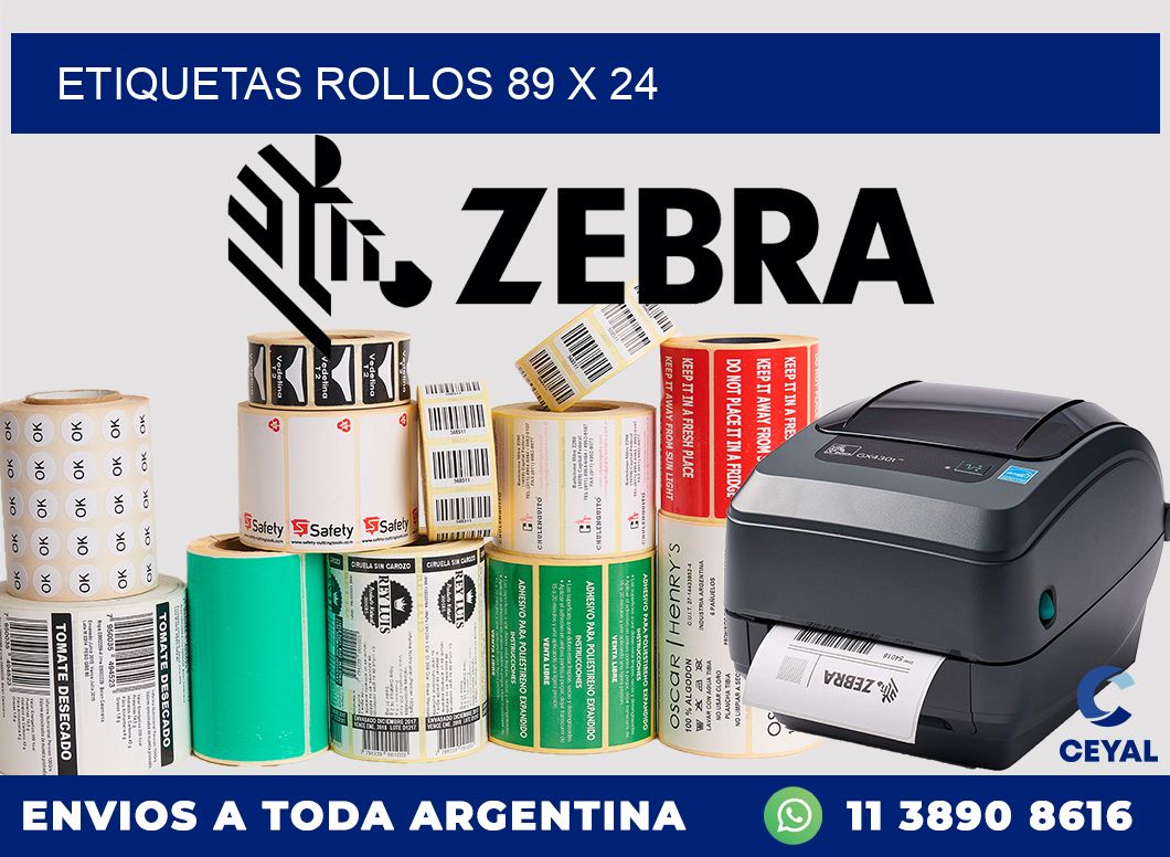 etiquetas rollos 89 x 24