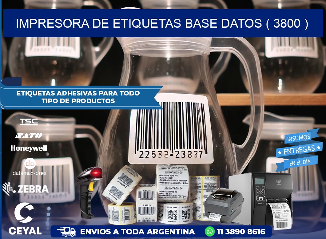 impresora de etiquetas base datos ( 3800 )