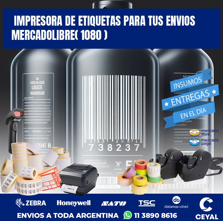 impresora de etiquetas para tus envios mercadolibre( 1080 )