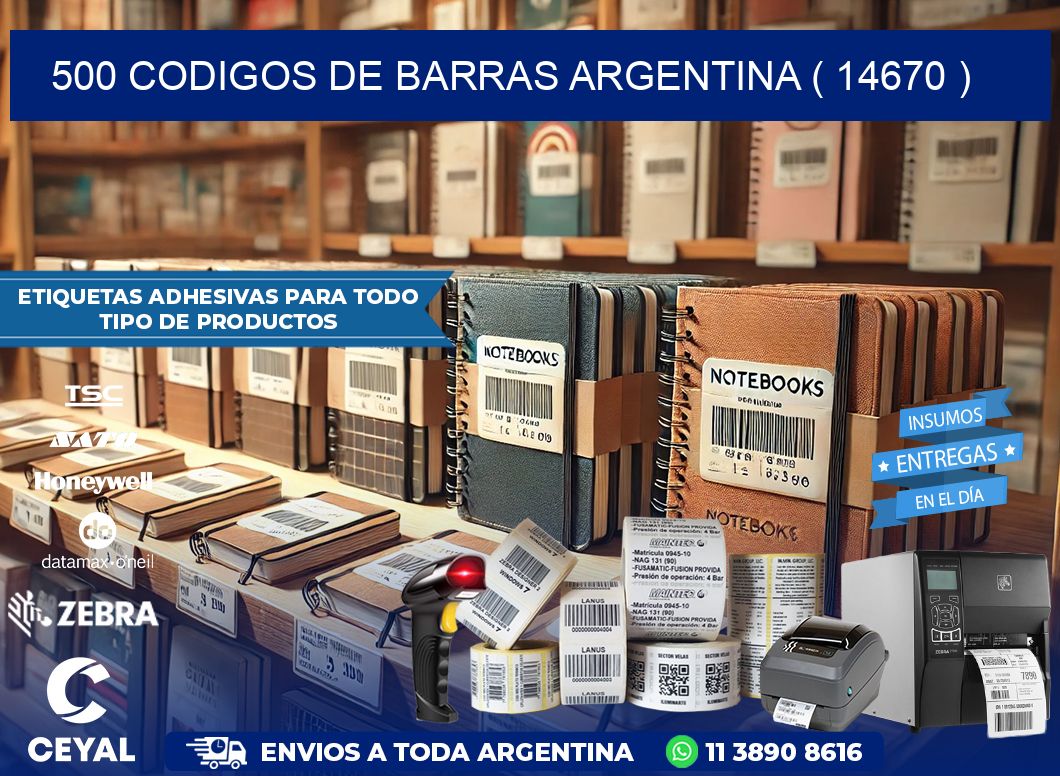 500 codigos de barras argentina ( 14670 )