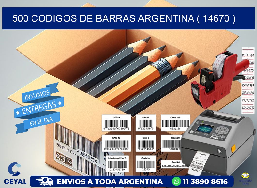 500 codigos de barras argentina ( 14670 )