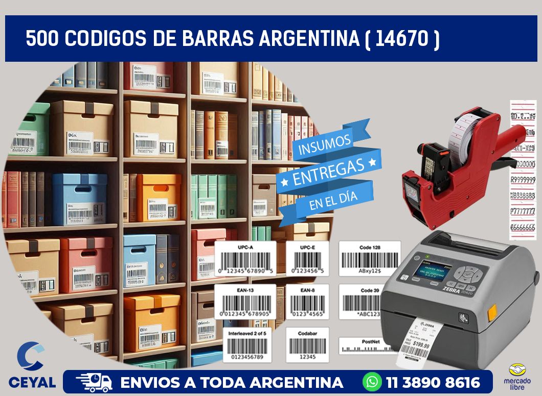 500 codigos de barras argentina ( 14670 )