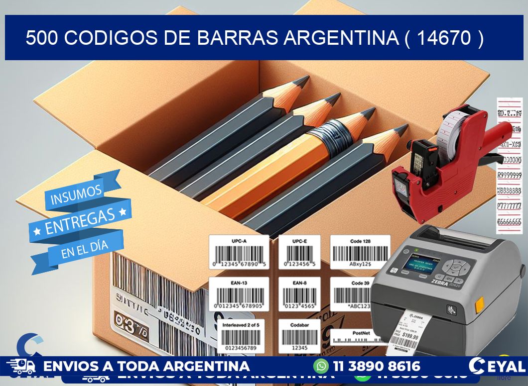500 codigos de barras argentina ( 14670 )