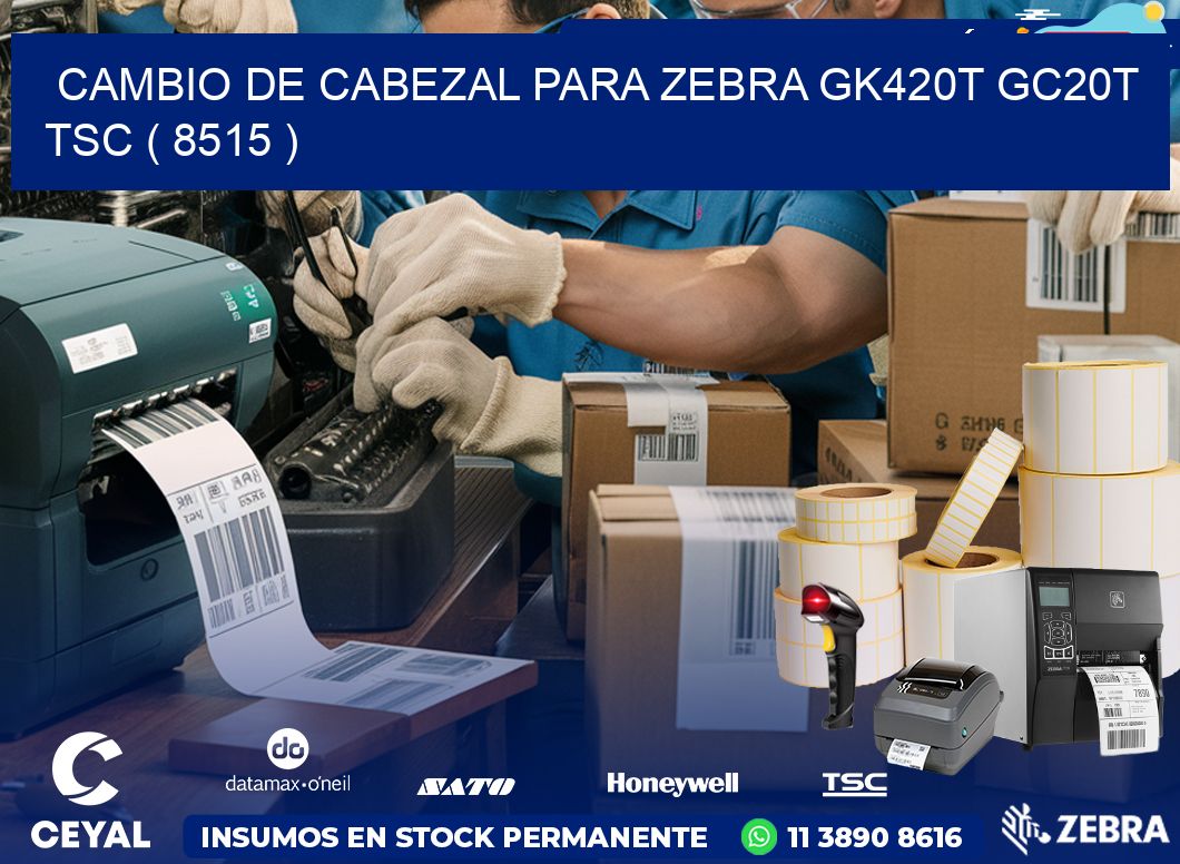 CAMBIO DE CABEZAL PARA ZEBRA GK420T GC20T TSC ( 8515 )