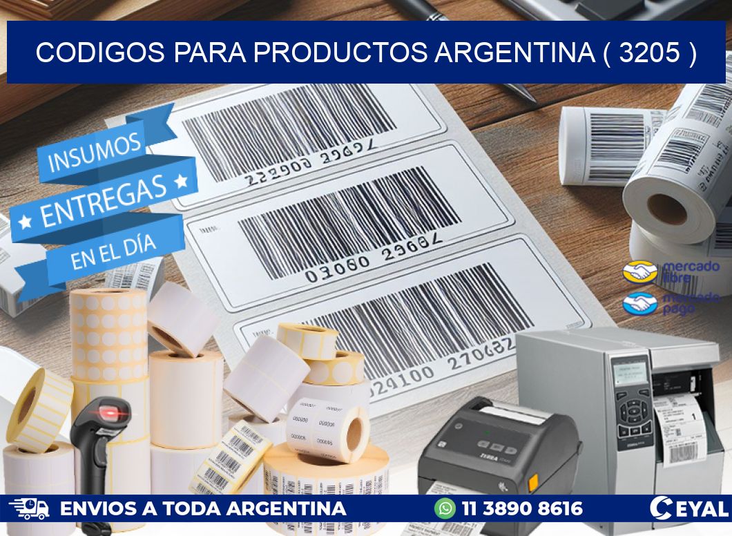 CODIGOS PARA PRODUCTOS ARGENTINA ( 3205 )
