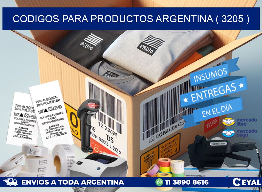 CODIGOS PARA PRODUCTOS ARGENTINA ( 3205 )