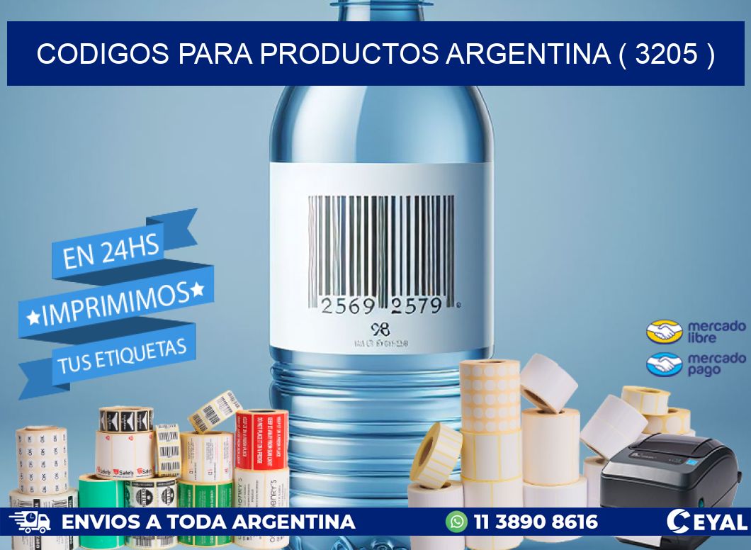 CODIGOS PARA PRODUCTOS ARGENTINA ( 3205 )