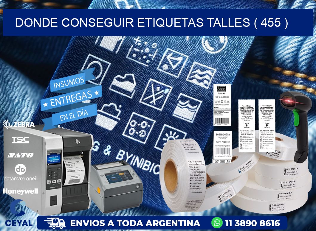DONDE CONSEGUIR ETIQUETAS TALLES ( 455 )