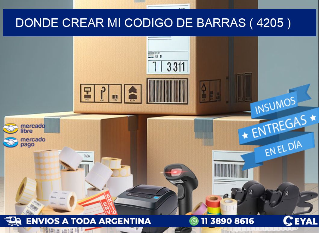 DONDE CREAR MI CODIGO DE BARRAS ( 4205 )