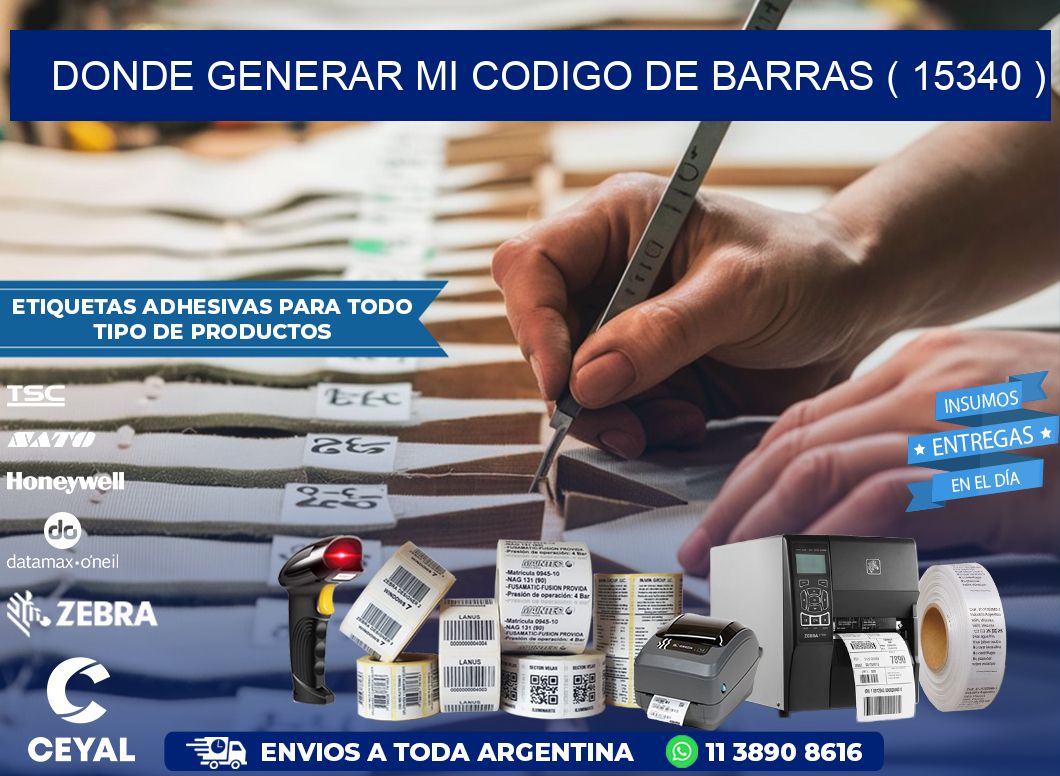 DONDE GENERAR MI CODIGO DE BARRAS ( 15340 )
