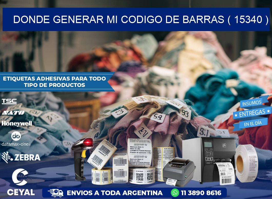 DONDE GENERAR MI CODIGO DE BARRAS ( 15340 )