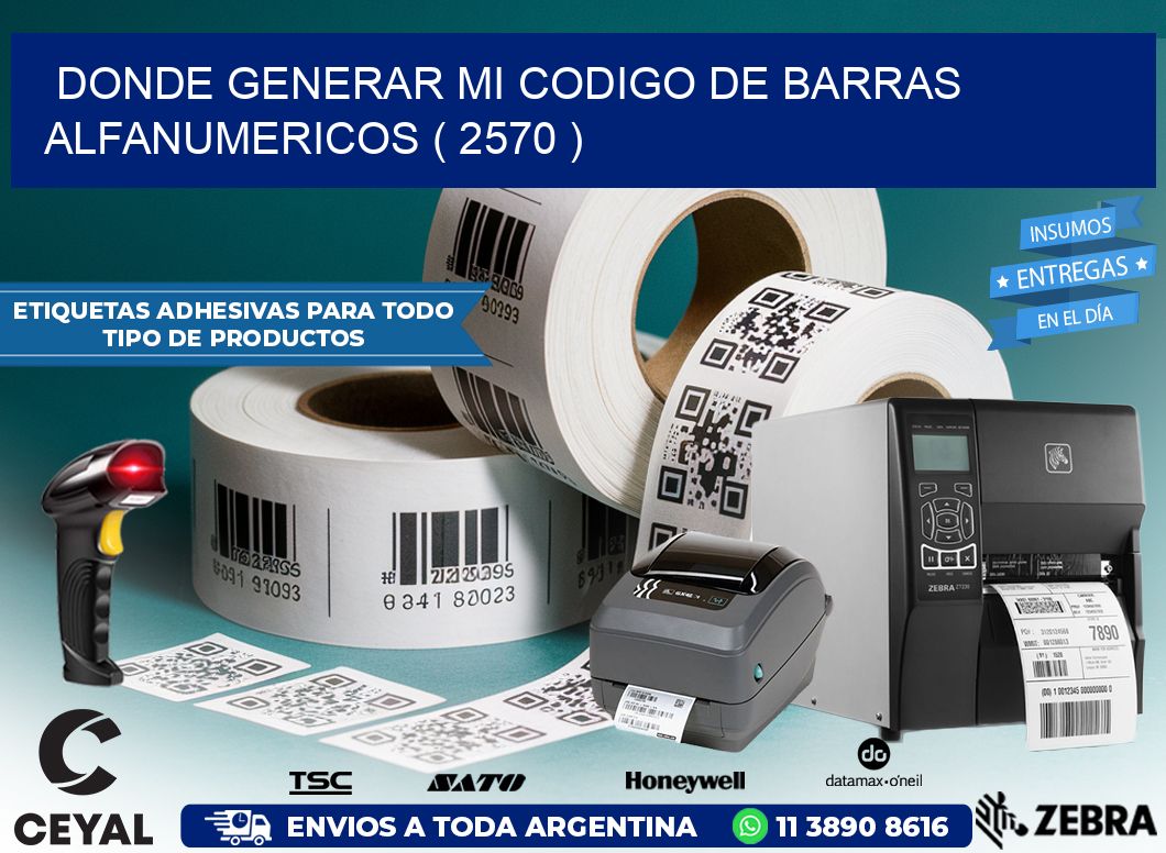 DONDE GENERAR MI CODIGO DE BARRAS ALFANUMERICOS ( 2570 )
