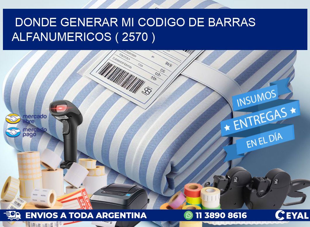 DONDE GENERAR MI CODIGO DE BARRAS ALFANUMERICOS ( 2570 )