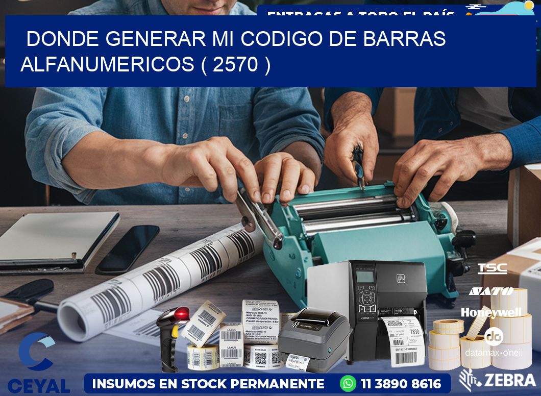 DONDE GENERAR MI CODIGO DE BARRAS ALFANUMERICOS ( 2570 )