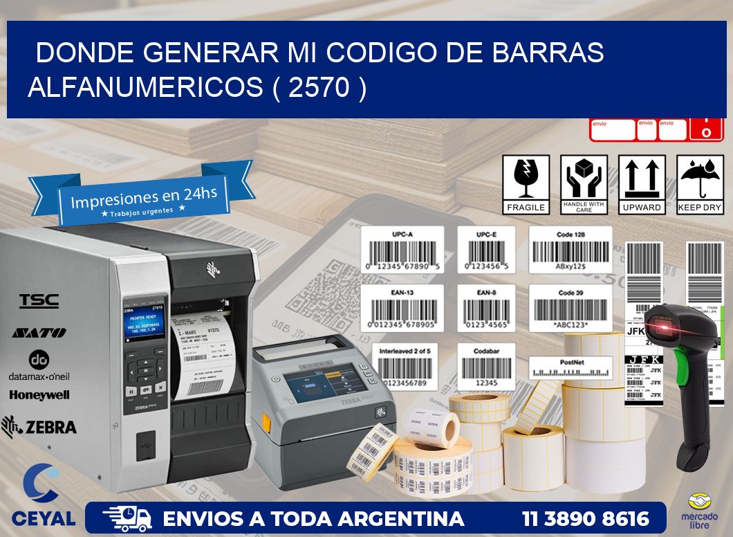 DONDE GENERAR MI CODIGO DE BARRAS ALFANUMERICOS ( 2570 )