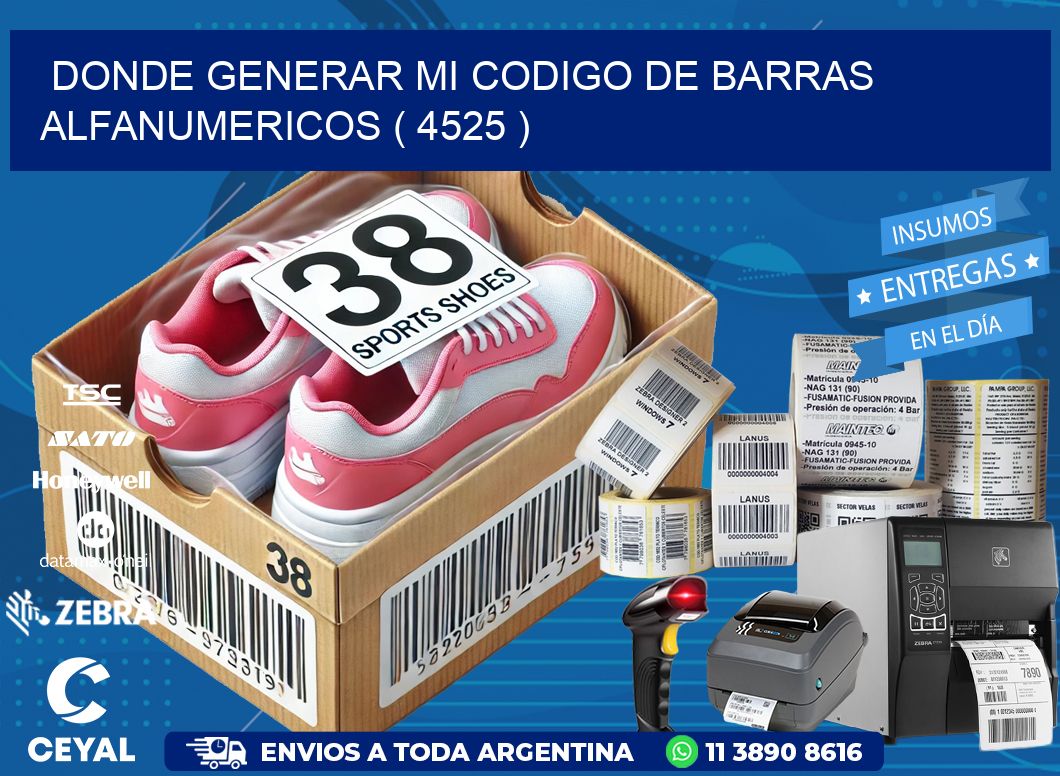 DONDE GENERAR MI CODIGO DE BARRAS ALFANUMERICOS ( 4525 )