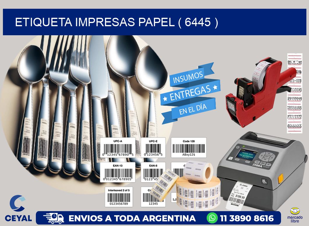 ETIQUETA IMPRESAS PAPEL ( 6445 )
